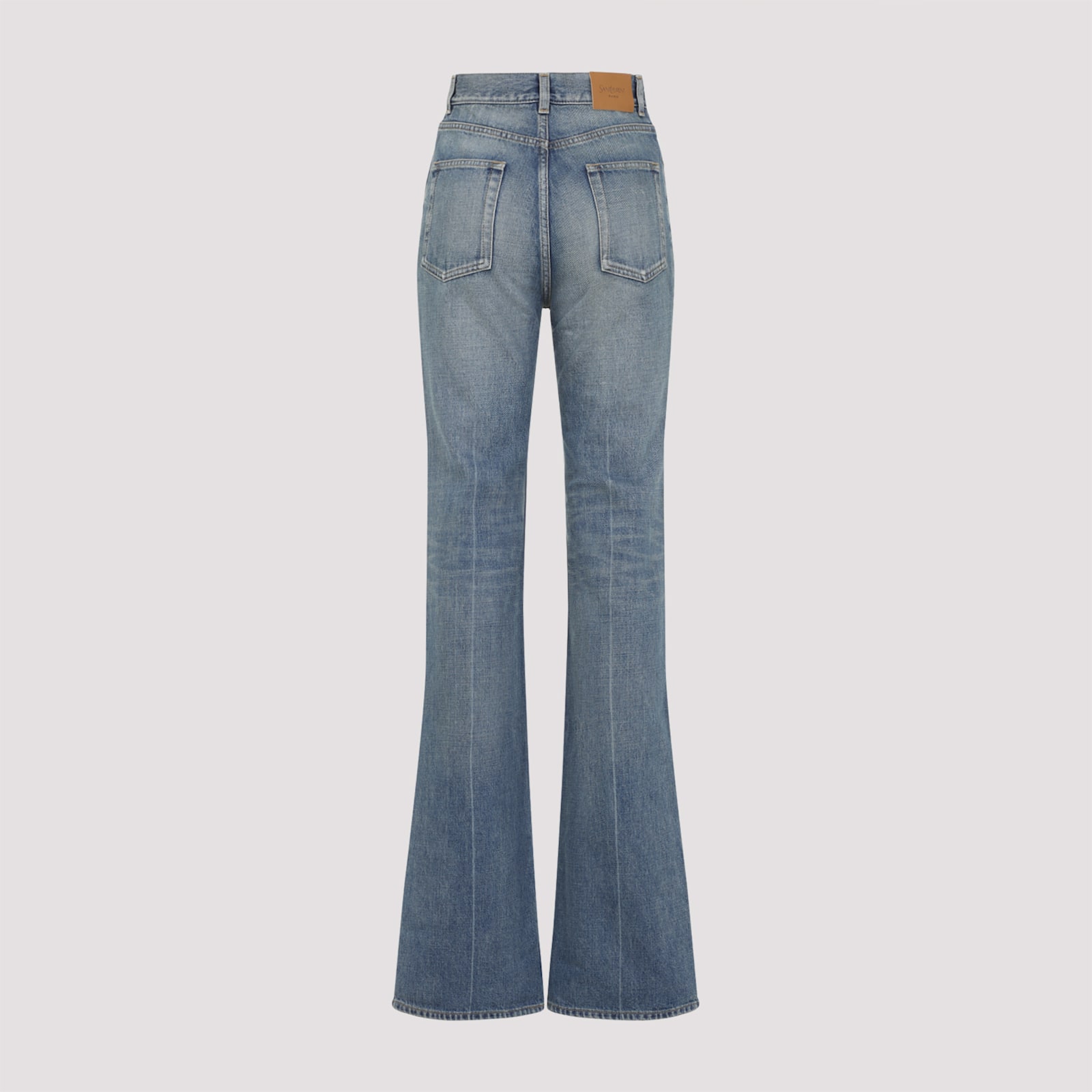 Saint Laurent 70s Jeans With Flared Boot-cut Leg In Authentic Medium Blu