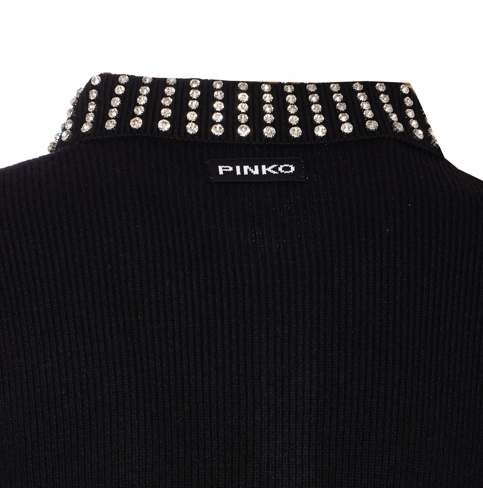 Pinko Black Wool-blend Sweater In Black