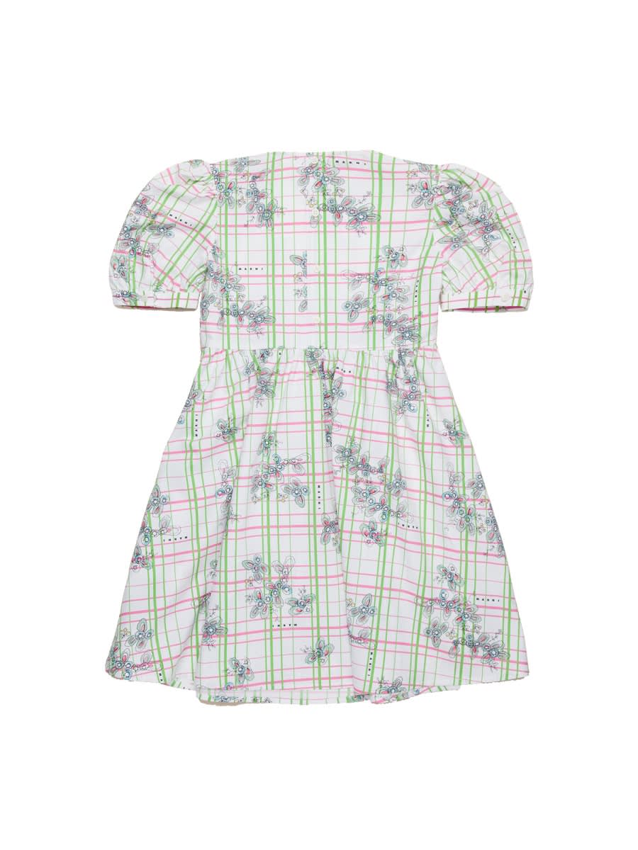 Marni Abito In Popeline Allover Greenhouse In White