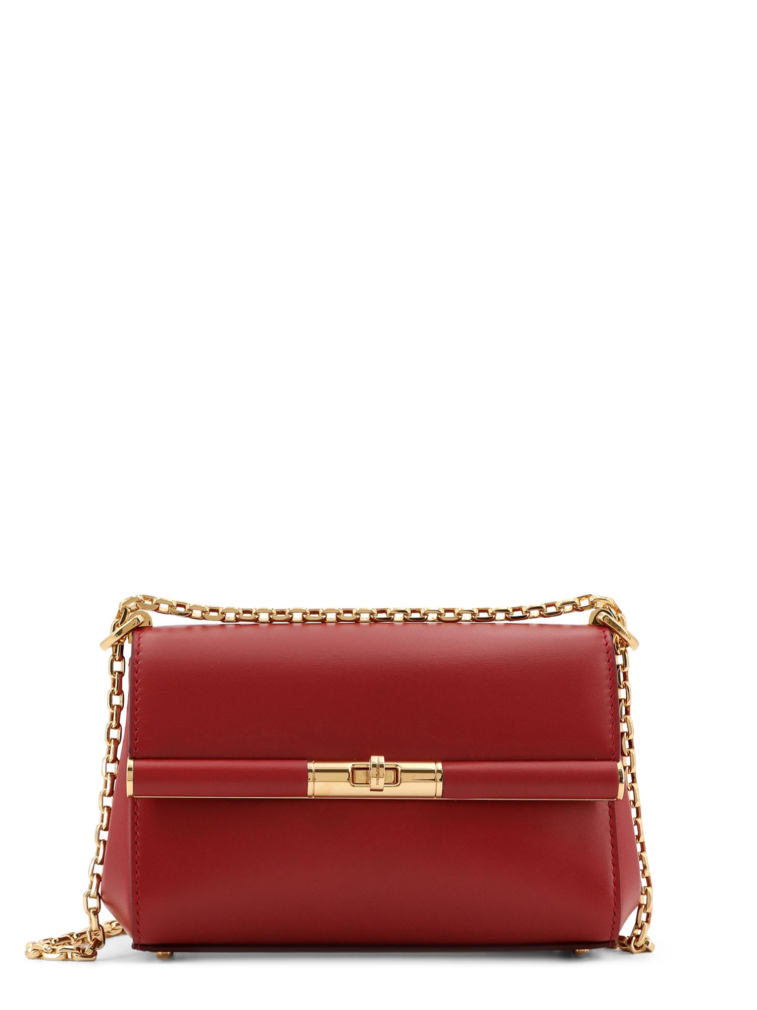 Dolce & Gabbana Marlene Red Shoulder Bag With Twist Lock In Leather Woman In Red