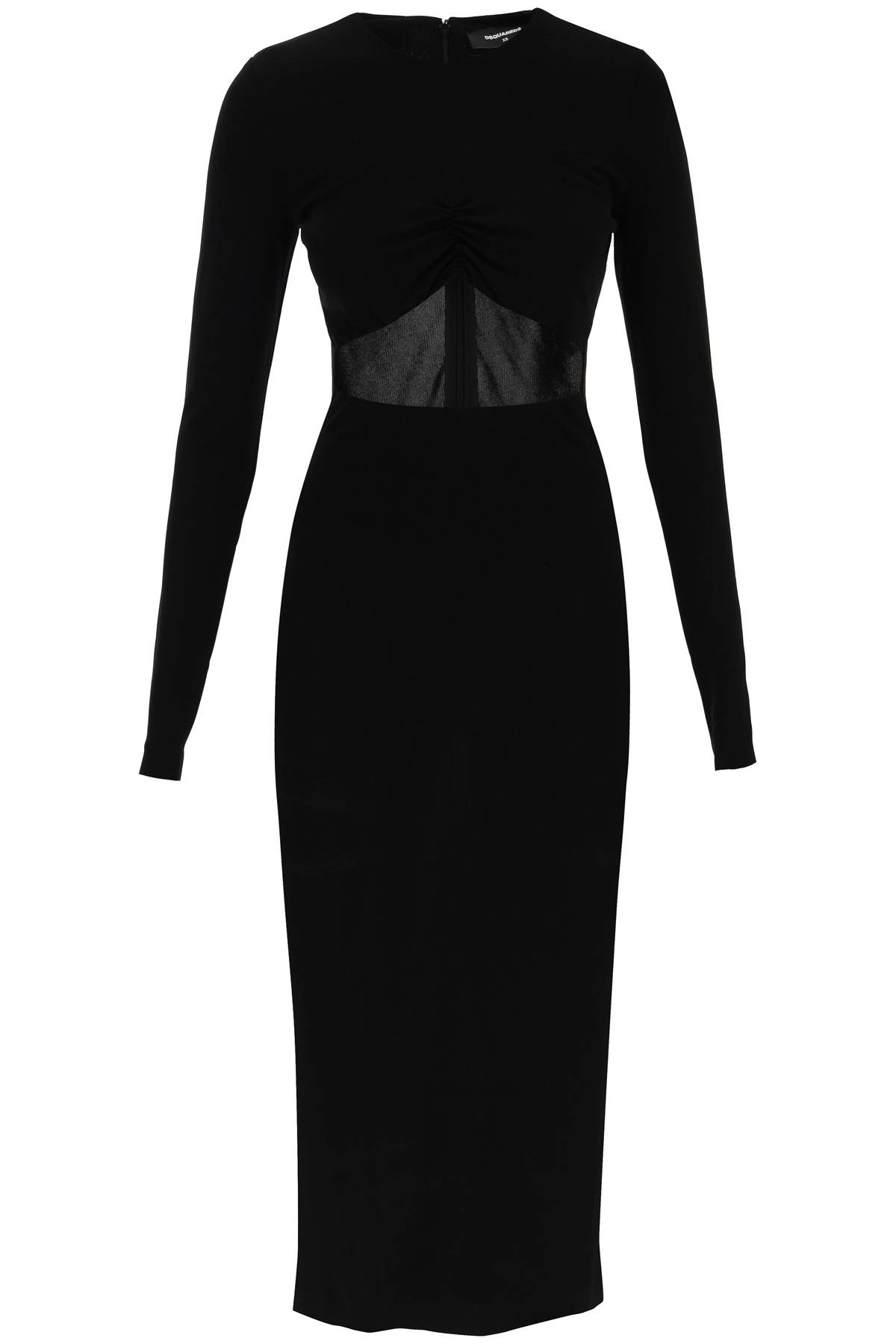 Shop Dsquared2 Peekaboo Jersey Midi Dress In Black
