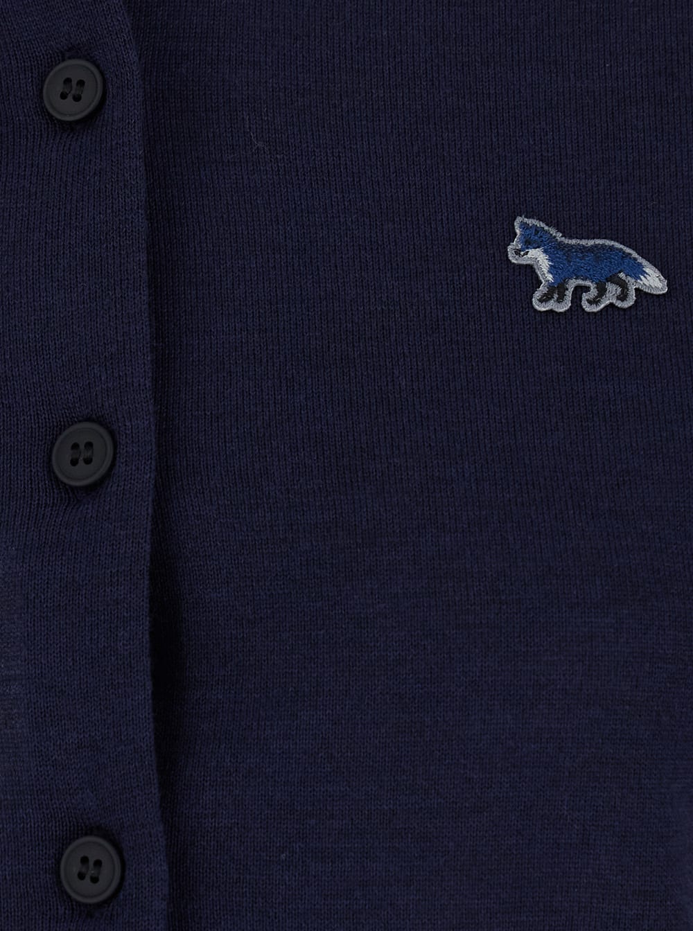 Shop Maison Kitsuné Baby Fox Patch Regular Cardigan In Blu