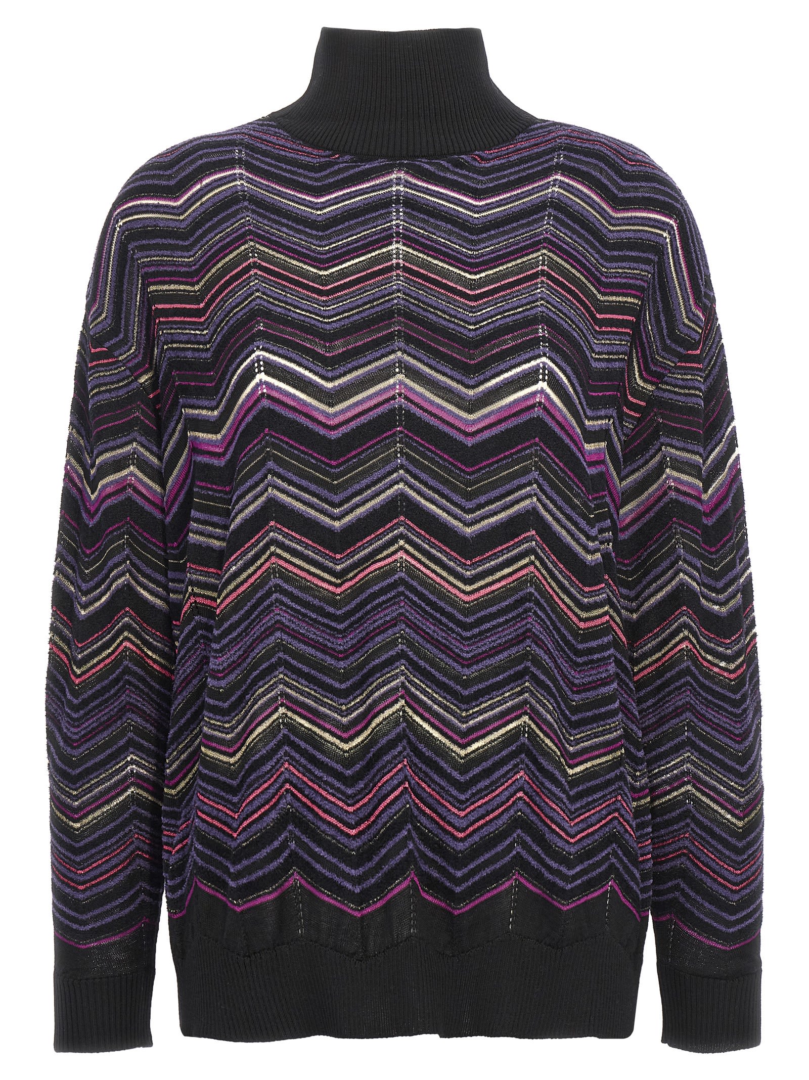 Shop Missoni Zig Zag Sweater In Multicolor