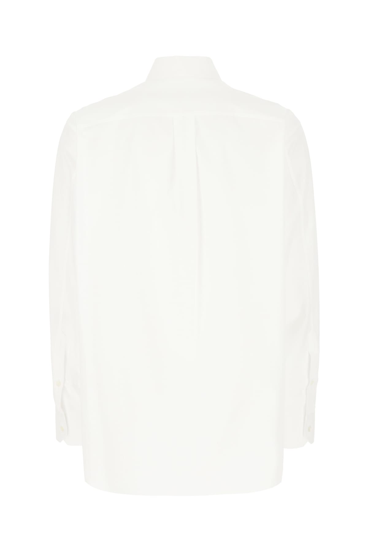 Shop Valentino White Poplin Shirt In Bianco