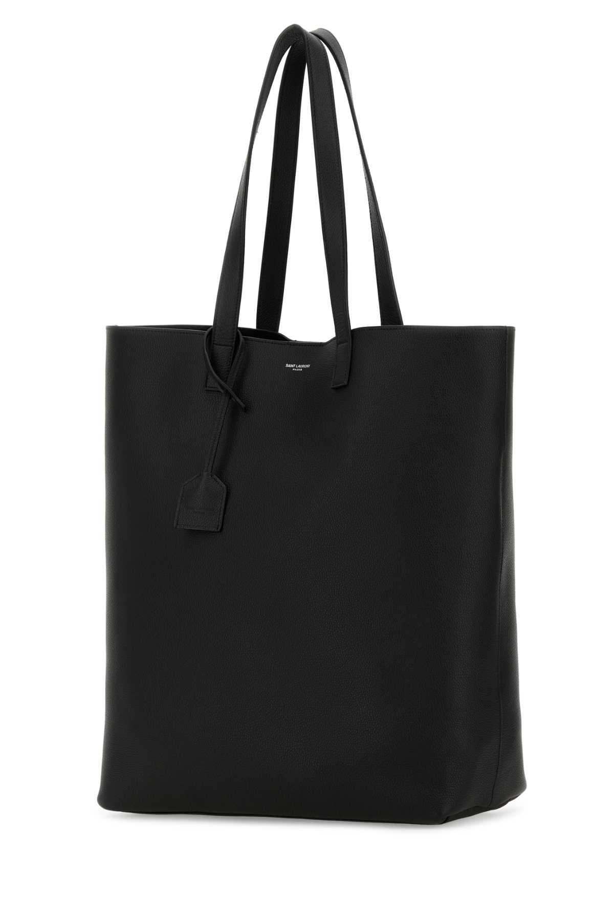 Shop Saint Laurent Black Leather Bold Shopping Bag