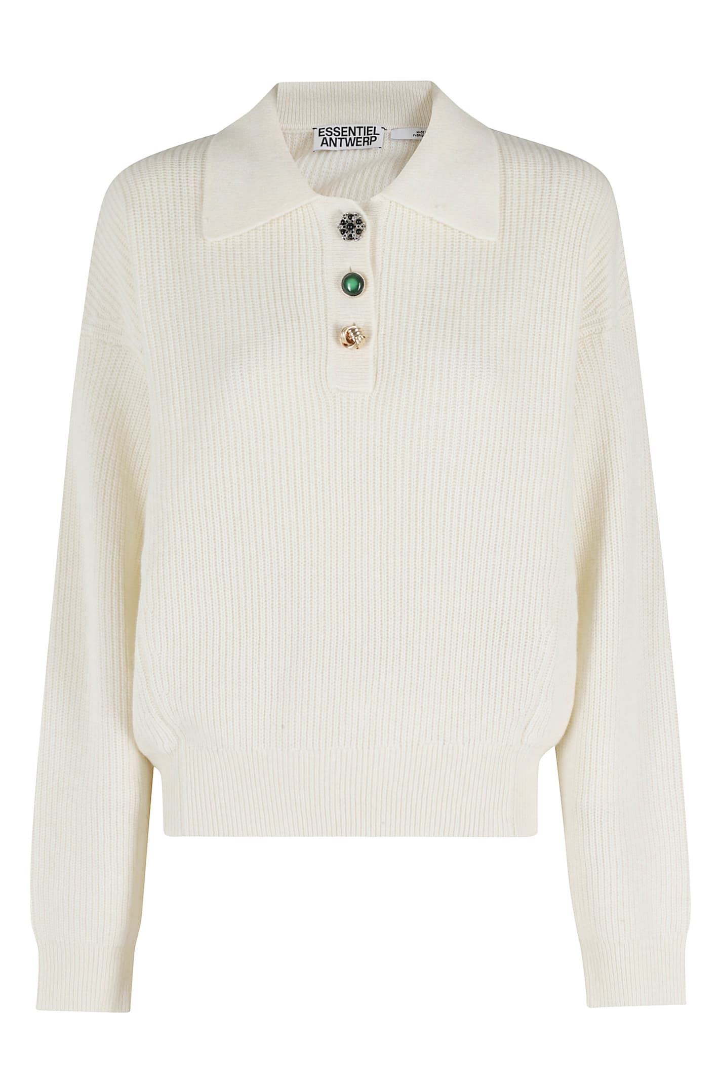 Essentiel Antwerp Jewel Button Polo In White