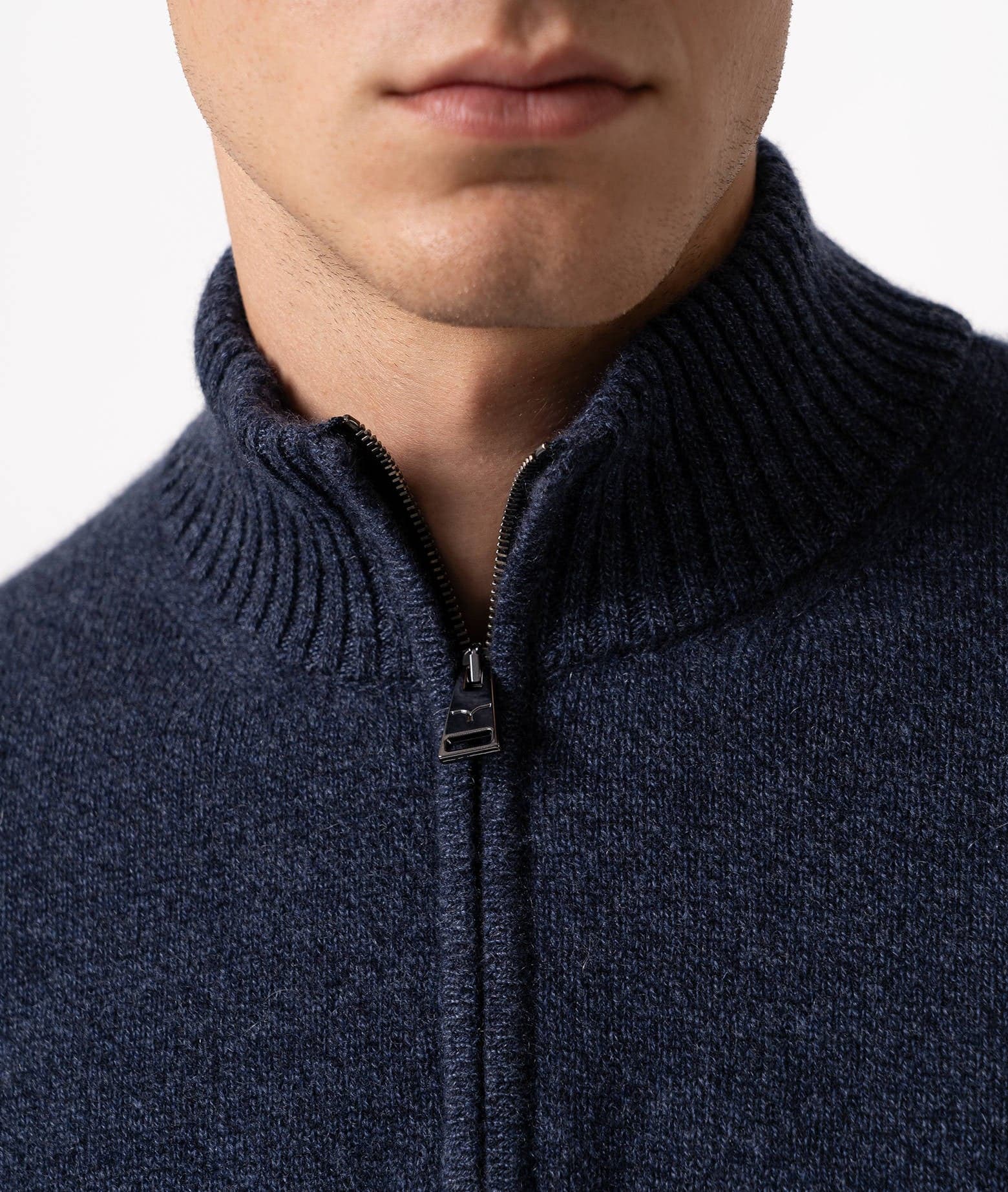Larusmiani Half-zip Cashmere Sweater Anversa Sweater In Blue