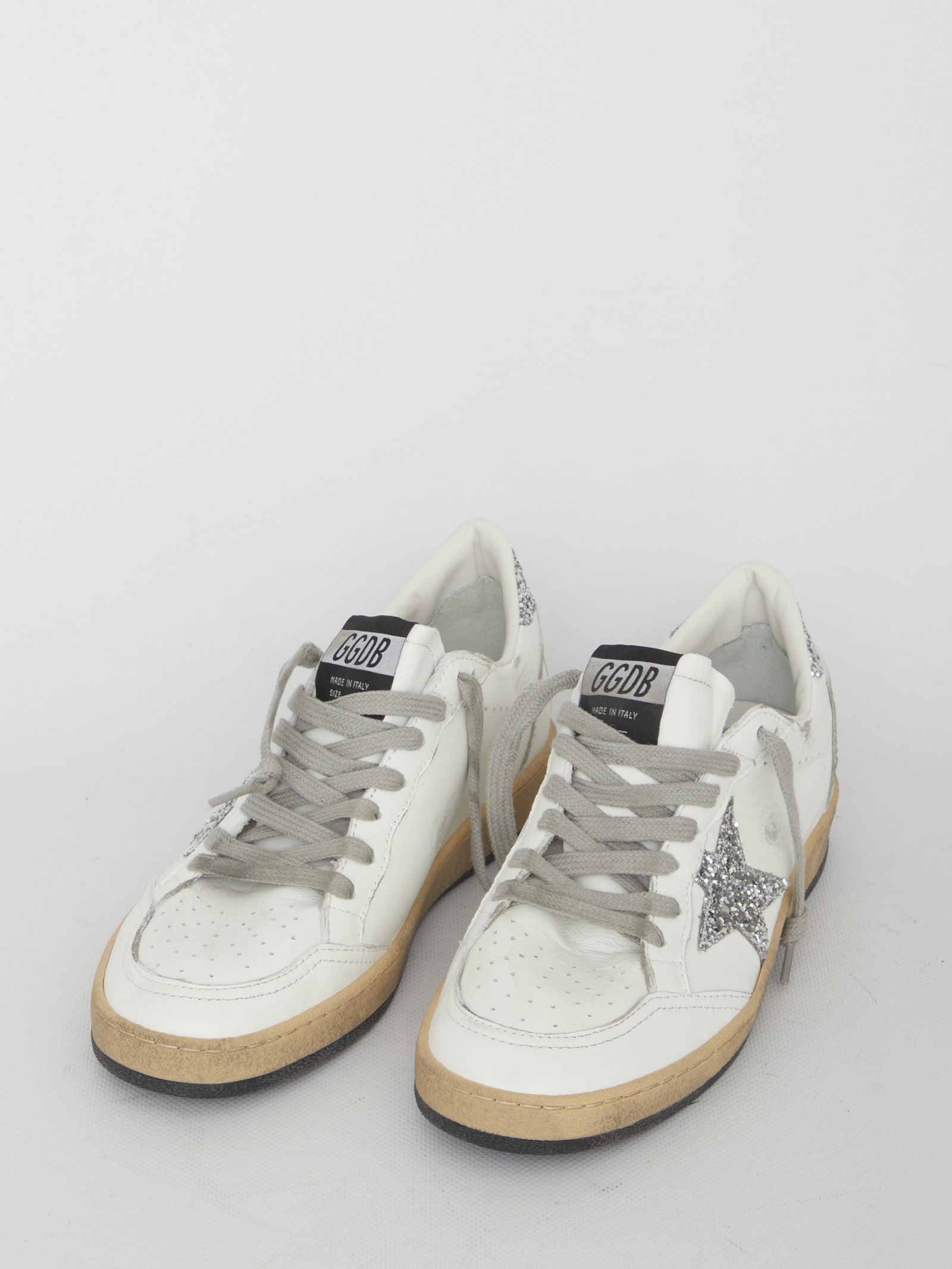 Golden Goose Deluxe Brand Women Ballstar Leather Sneakers With Logo On The Side In White