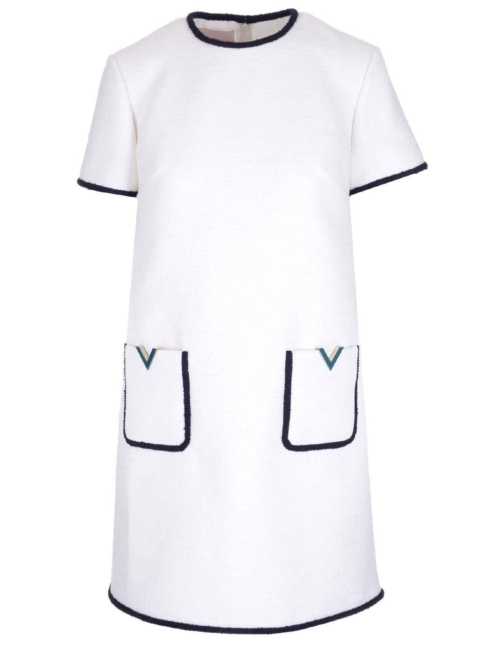 Valentino Logo Plaque Crewneck Mini Shirt Dress