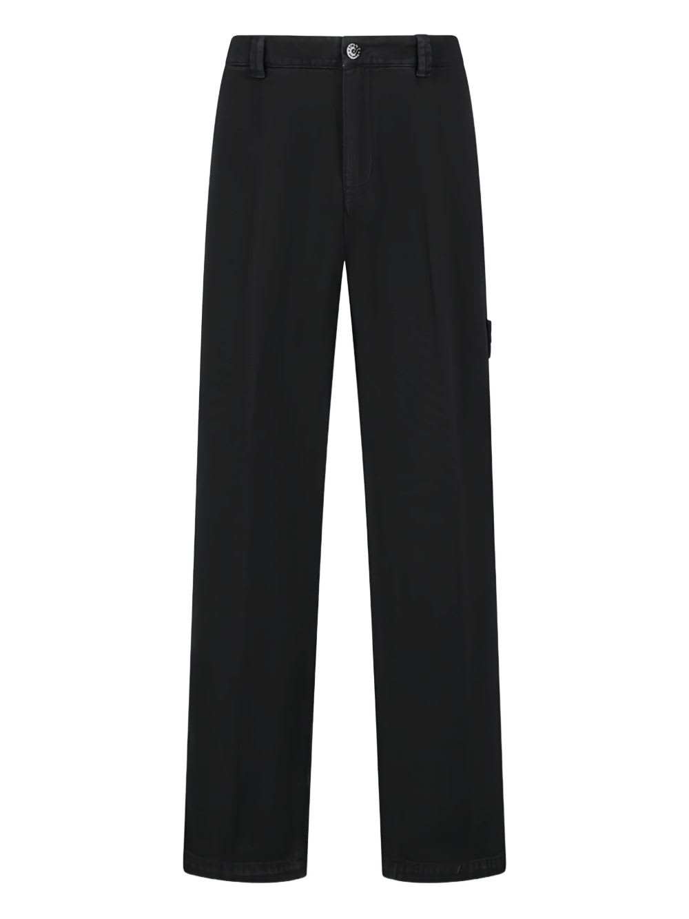 Stone Island Cotton Regular Fit Pants In Black