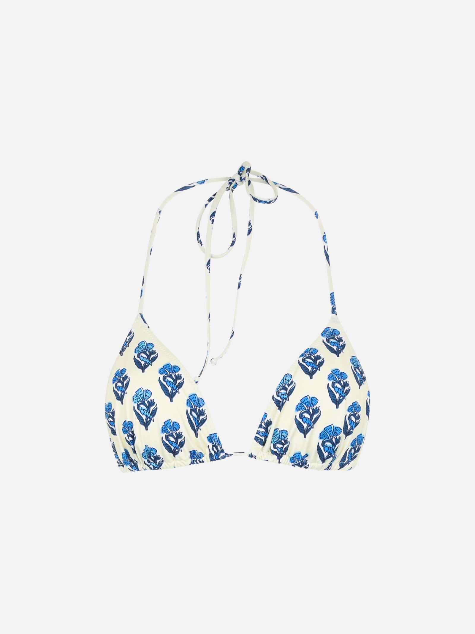 Mc2 Saint Barth Woman Jaipur Flower Triangle Top Swimsuit Leah In White
