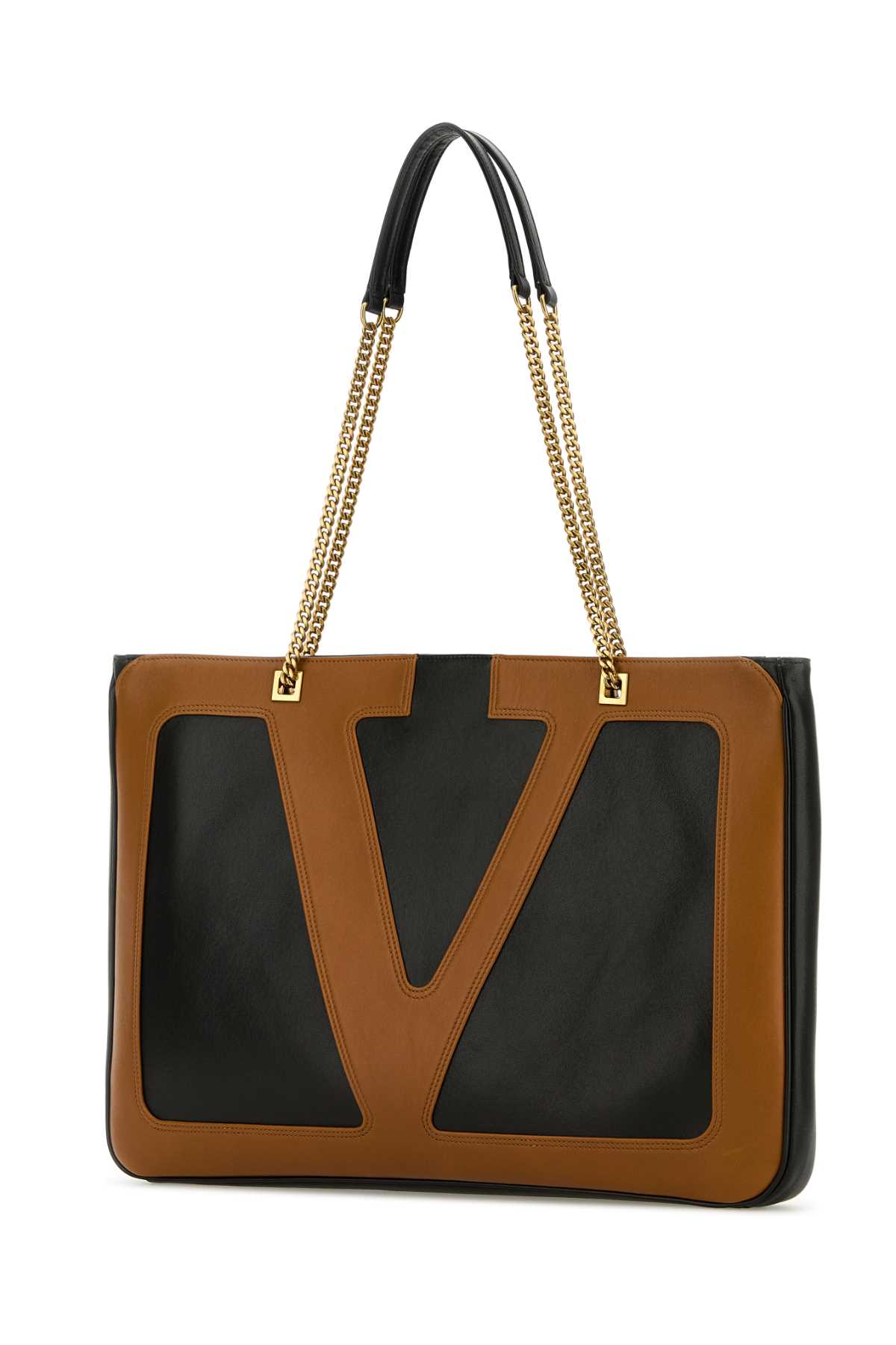 Valentino Black Nappa Leather Large Viva Superstar Shopping Bag