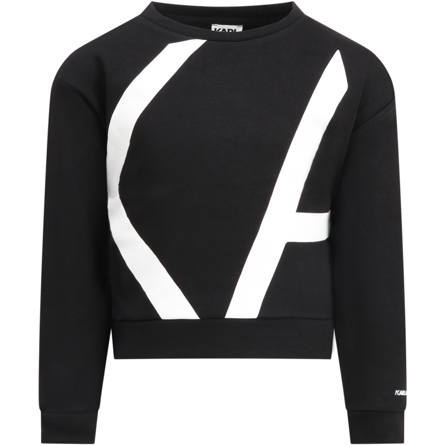 Karl Lagerfeld Kids Black Sweatshirt For Girl