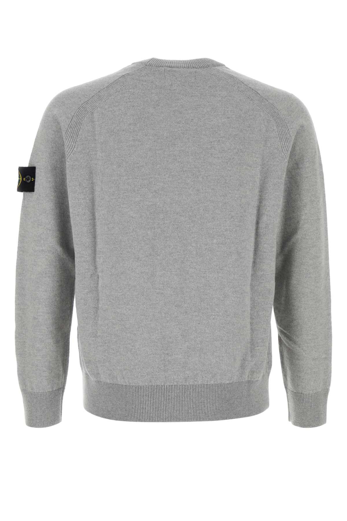 Shop Stone Island Grey Wool Sweater In Melangegrey