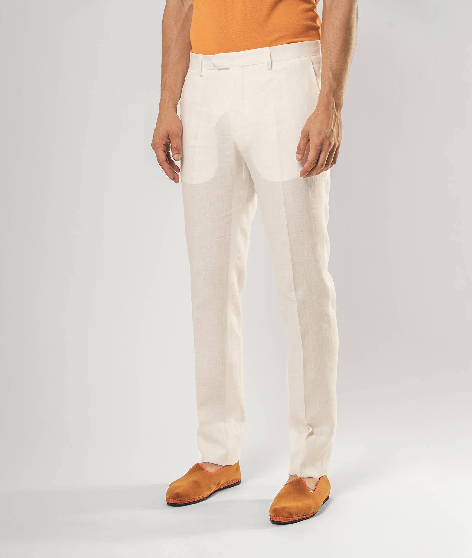 Larusmiani Velvet Trousers Howard Pants In White
