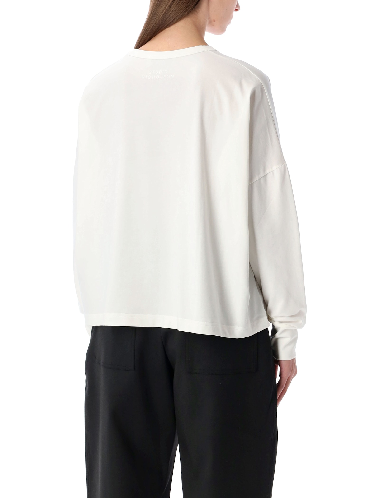 Studio Nicholson Loop Cotton Jersey Long Sleeve T-shirt In White