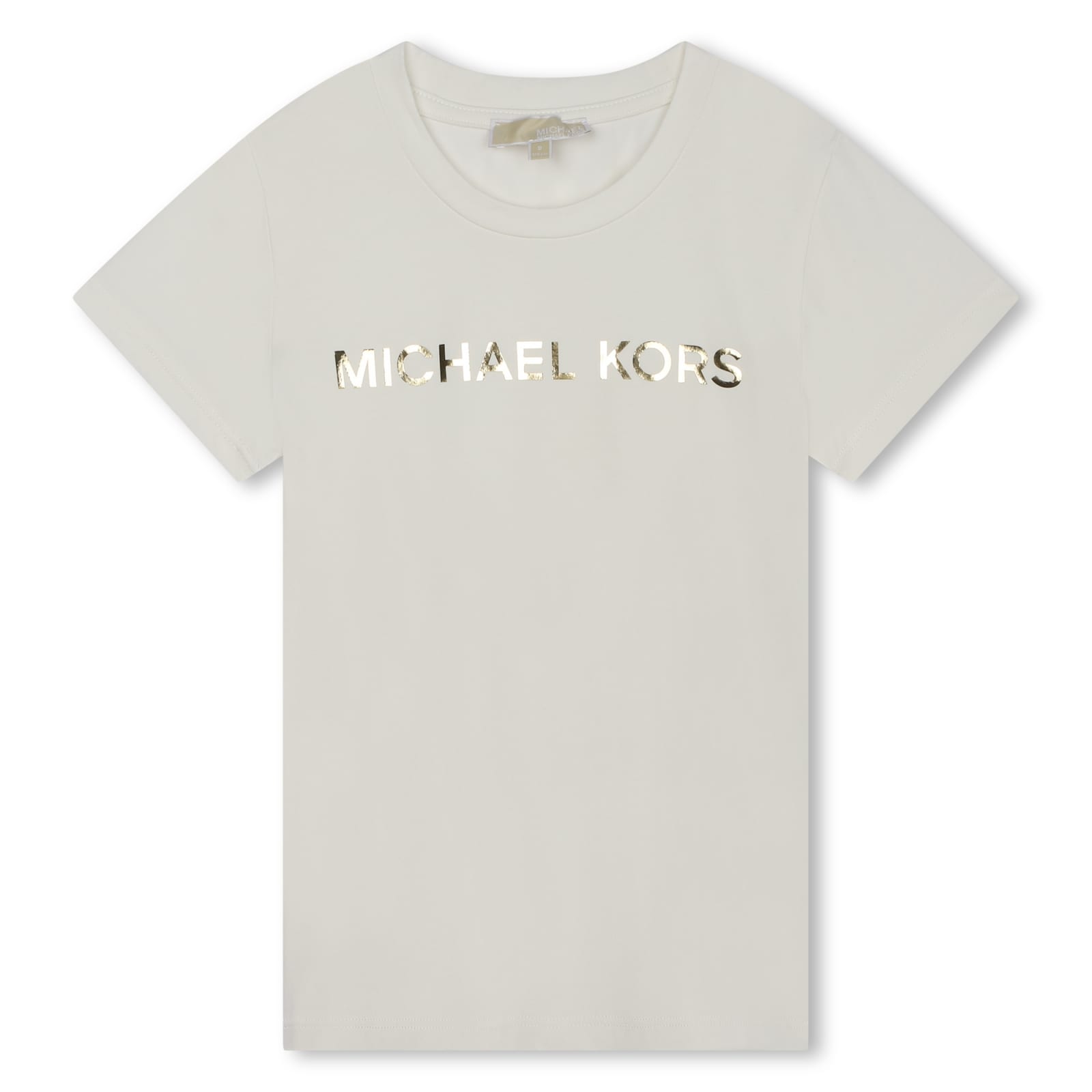Michael Kors Kids' T-shirt Con Stampa In Bianco Sporco