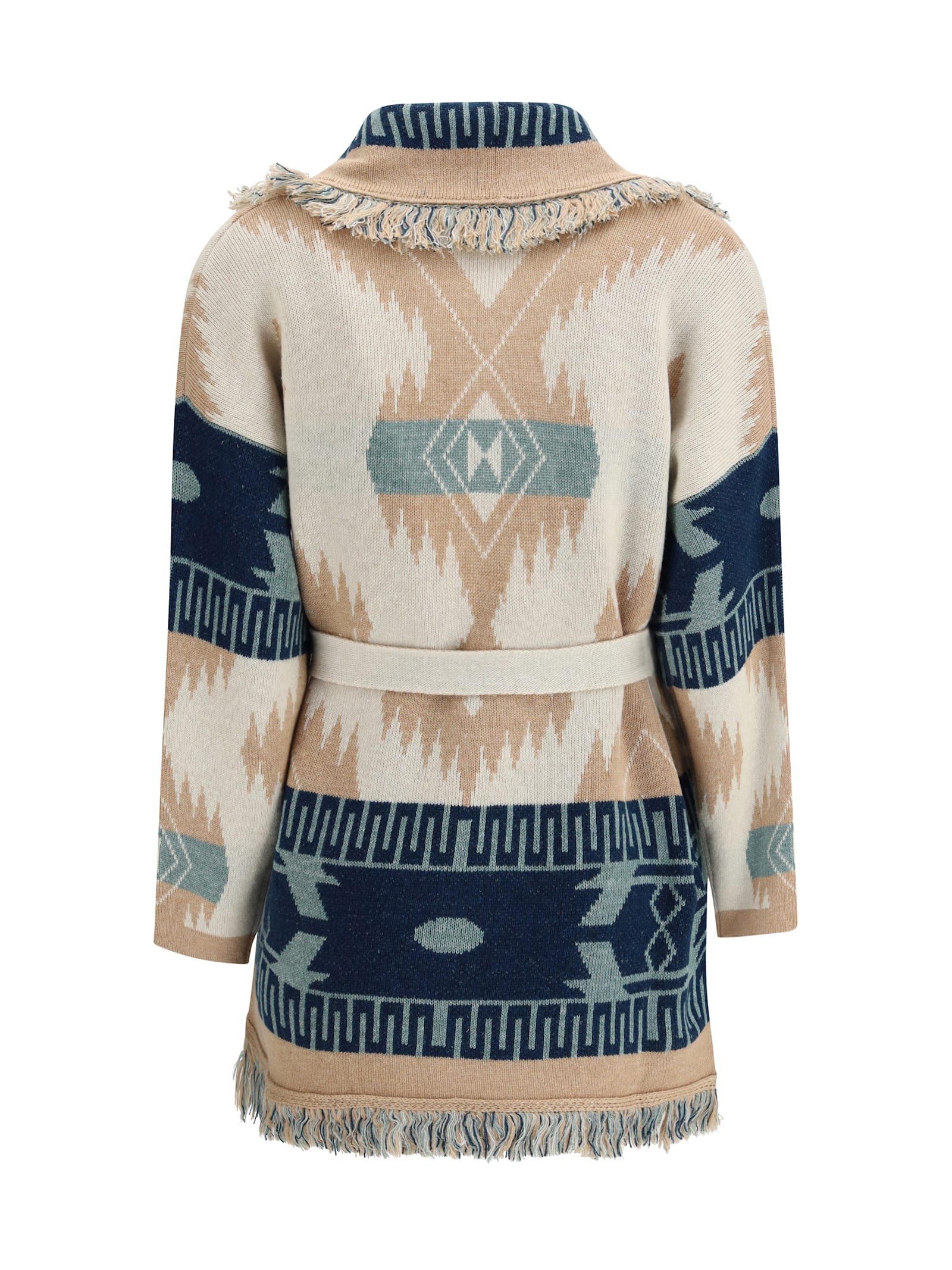 Alanui Icon Jacquard Cardigan In Blue