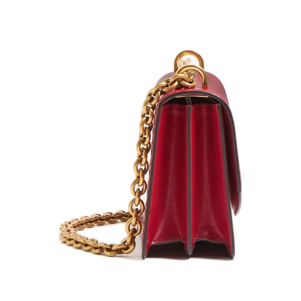 Valentino Garavani Garavani Vain Small Shoulder Bag In Shiny Calfskin Woman Rosso Valentino Uni