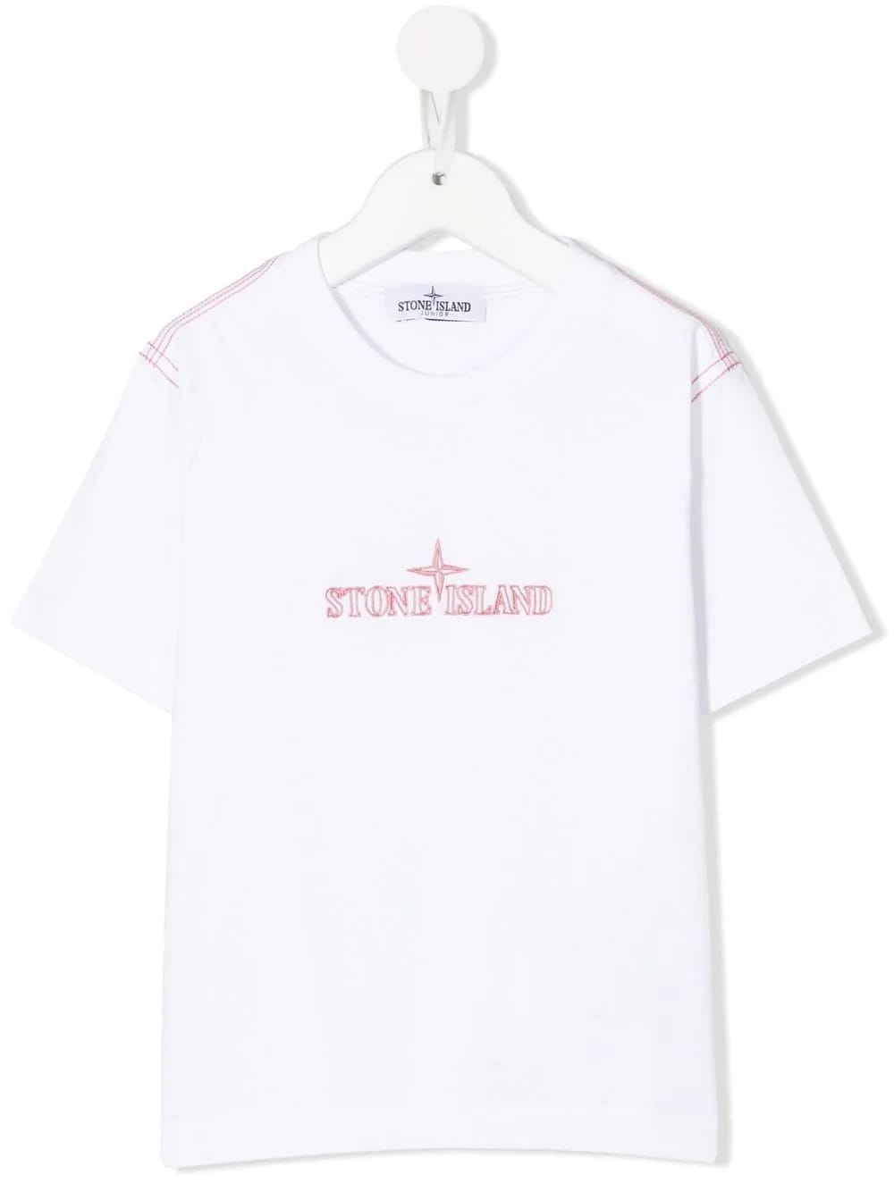 Stone Island Junior Kids White T-shirt With Embroidered Logo