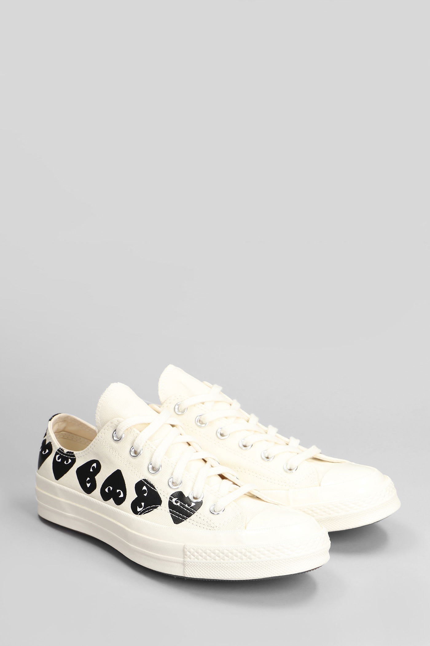 Comme Des Garçons Play Chuck 70 Cdg Low Sneakers In Beige Cotton In Nude