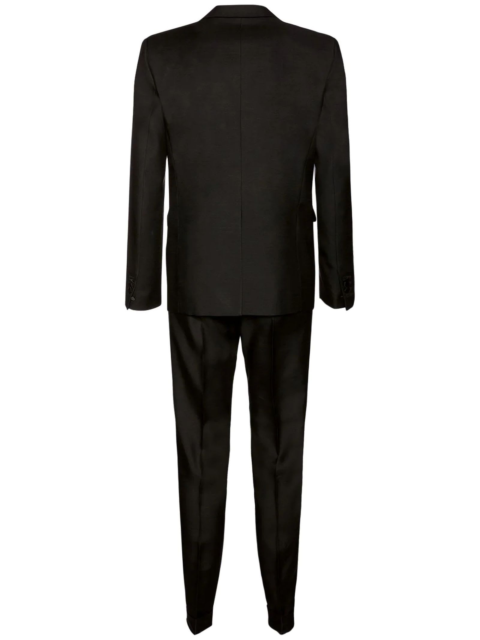 Shop Dsquared2 Black Berlin Wool And Silk Suit In Nero