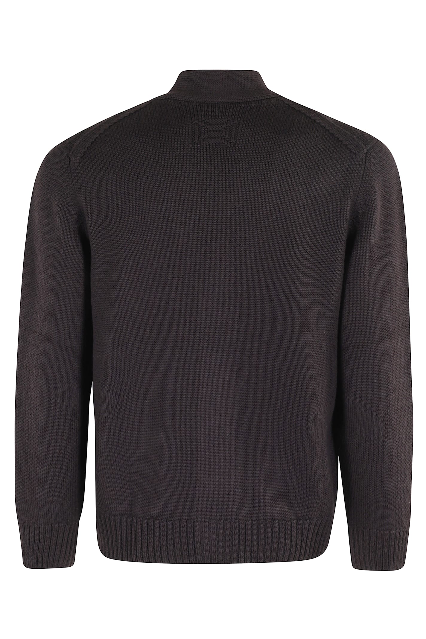 Drumohr Cardigan Lana Merinos Doppio Filo In Black