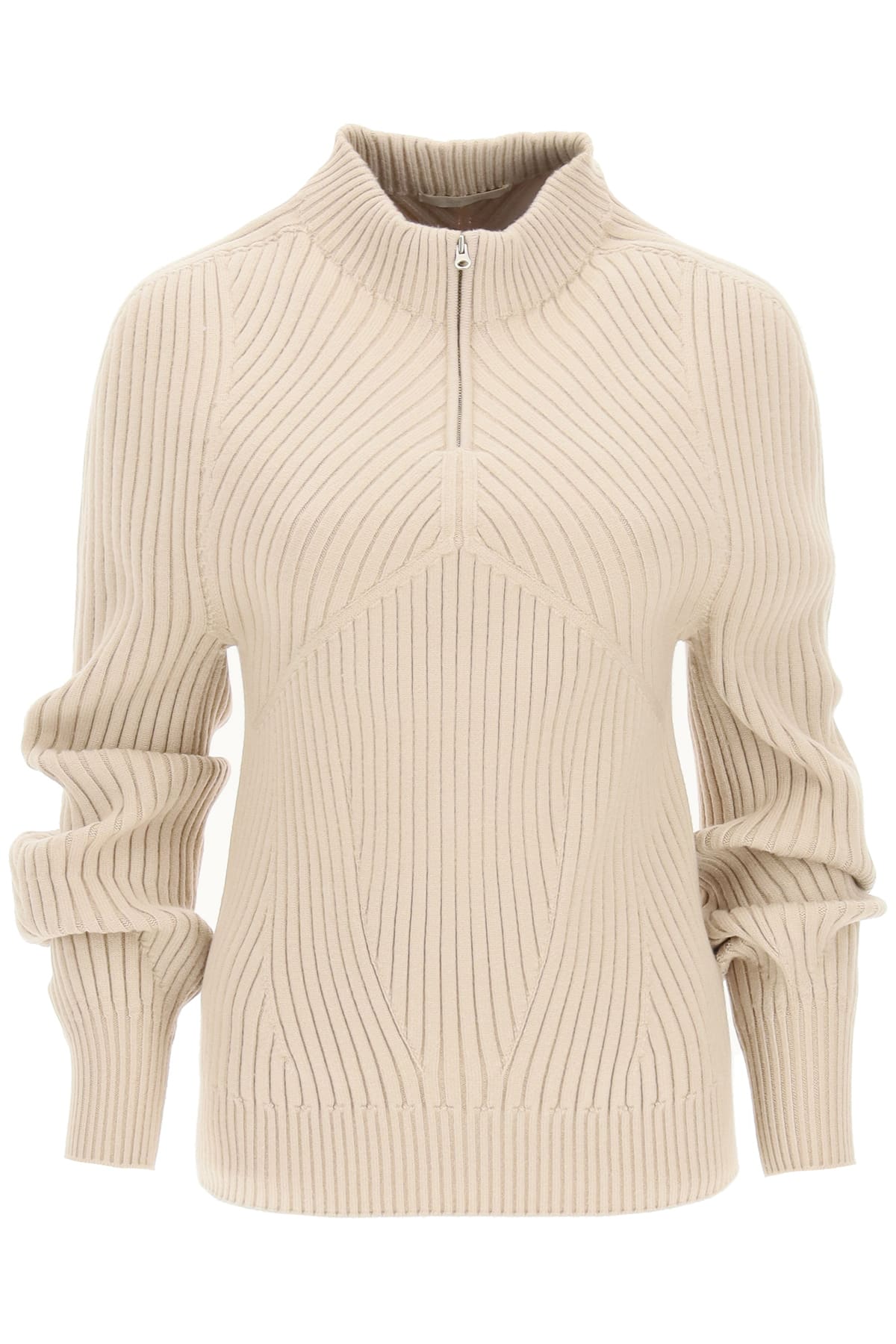 Low Classic Ribbed Sweater With High Collar