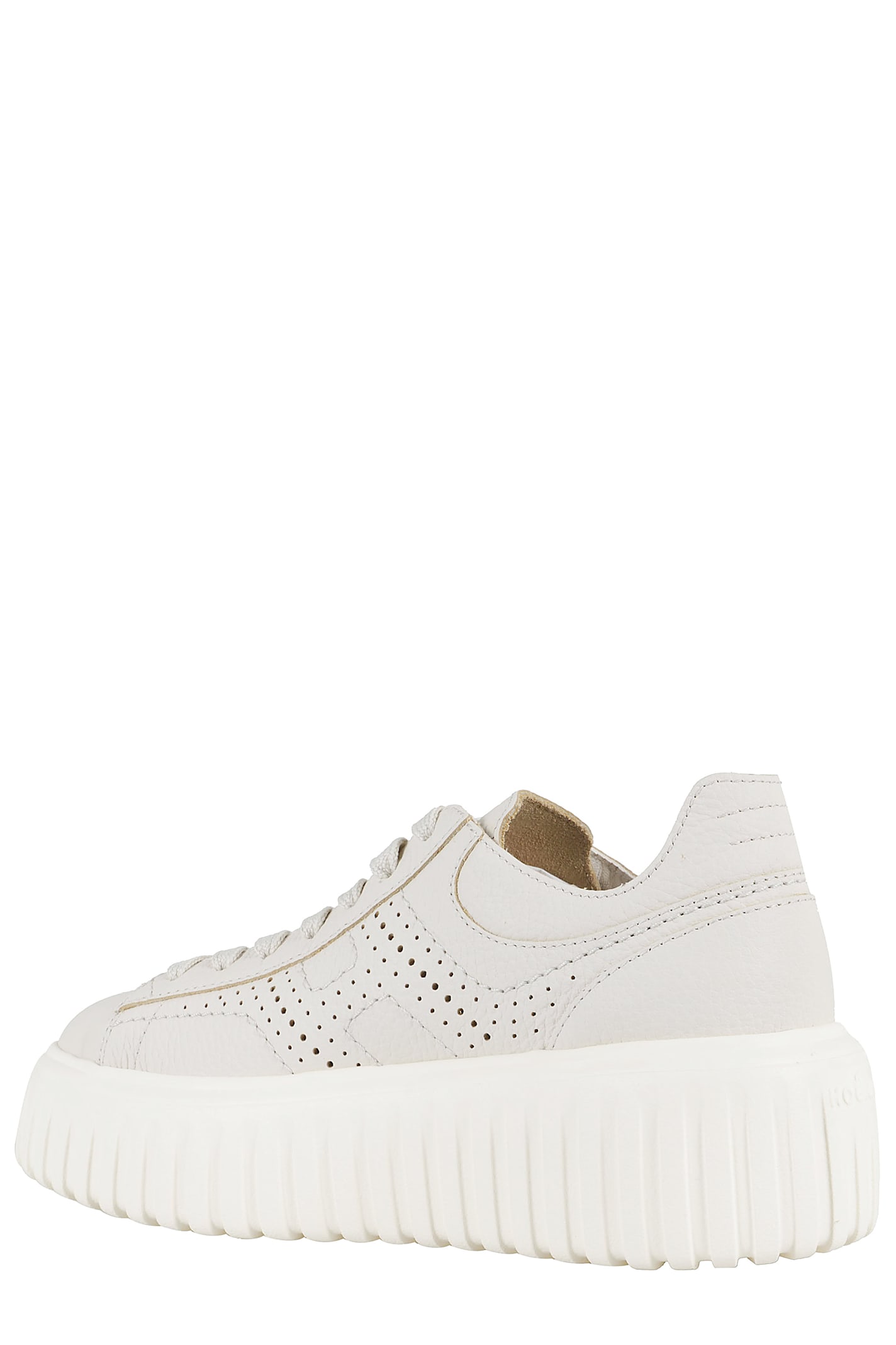 Hogan Low-top Sneakers With Ridged Platform Sole In Yogurt