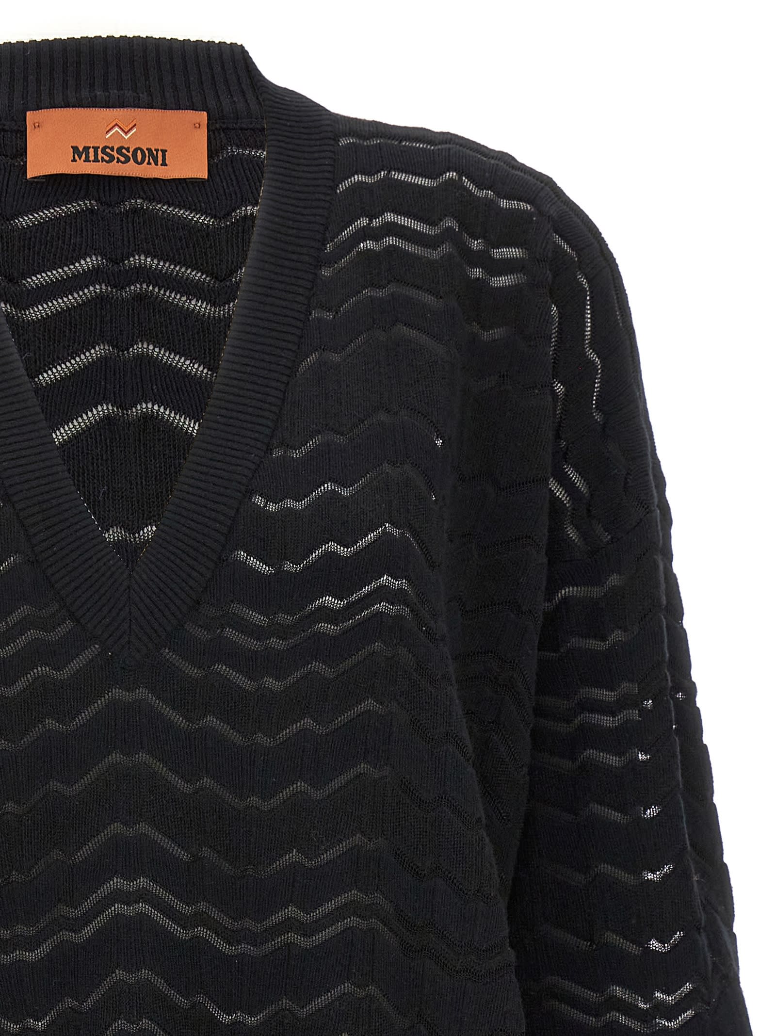 Shop Missoni Zig Zag Sweater In Nero