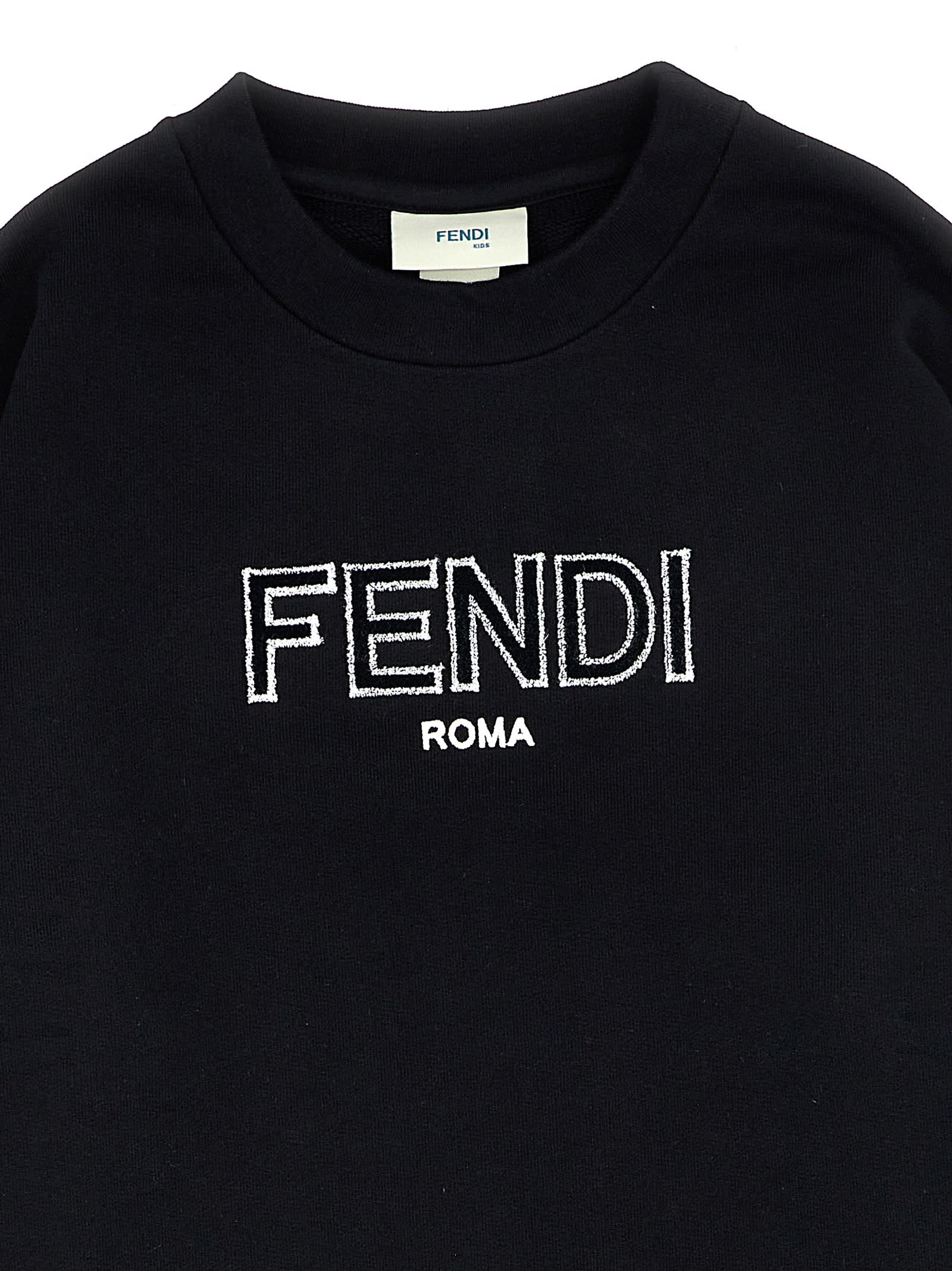 Shop Fendi Logo Sweatshirt In Black