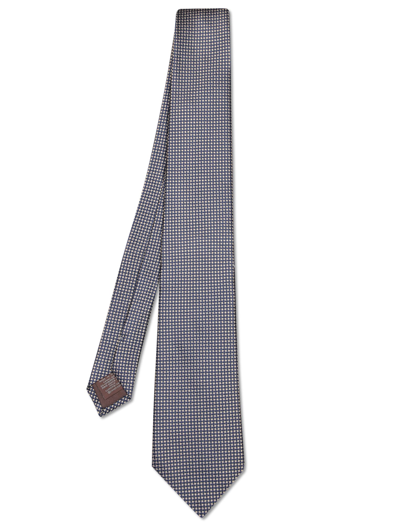 Micro Geometric Beige/blue Tie