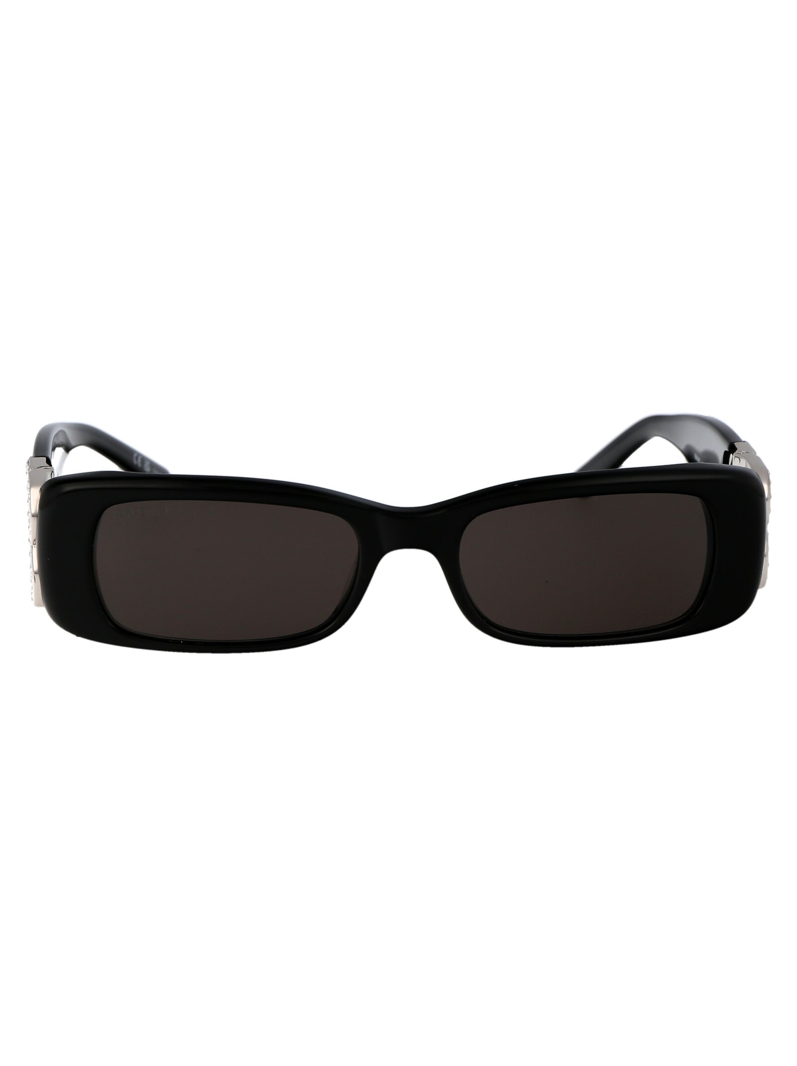 Shop Balenciaga Bb0096s Sunglasses In 017 Black Silver Grey