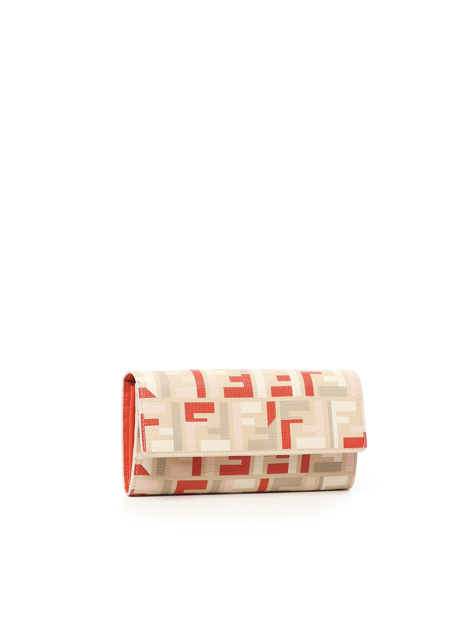 Fendi Ff Chain Continental Wallet In Sand