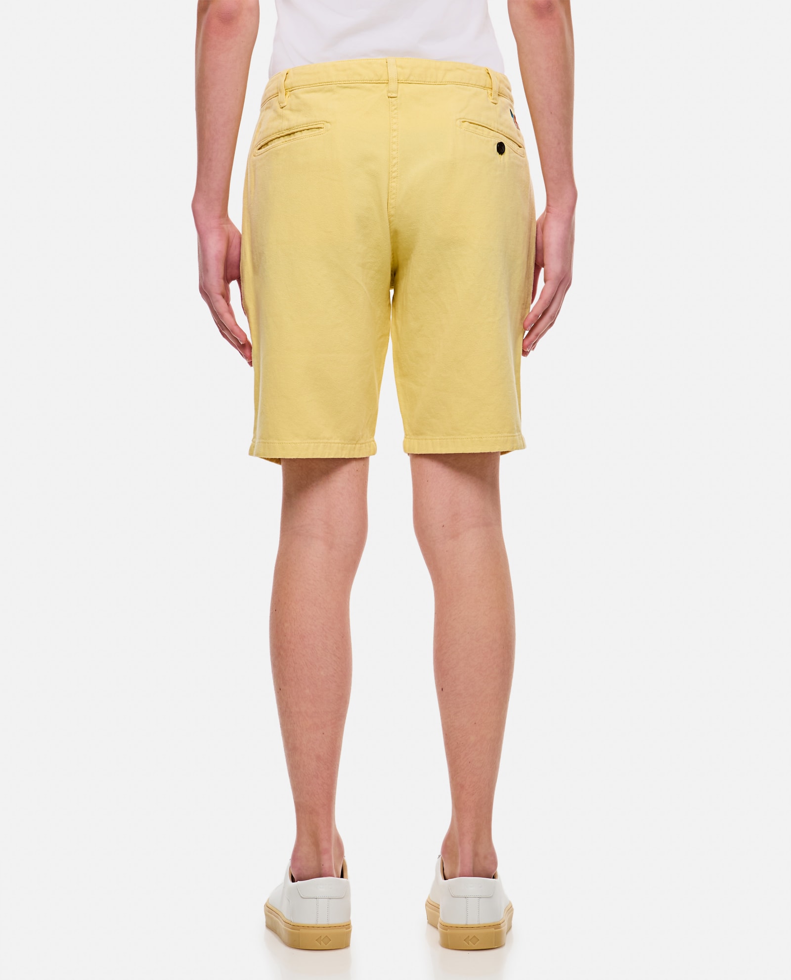 Shop Paul Smith Cotton Shorts In Yellow