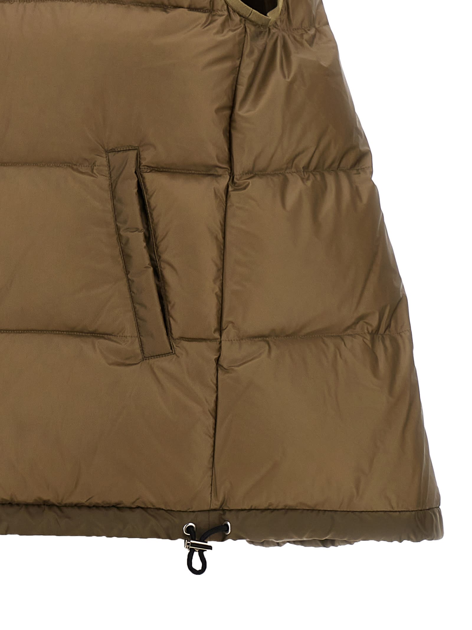 Shop Sacai Flared Padded Vest In Beige