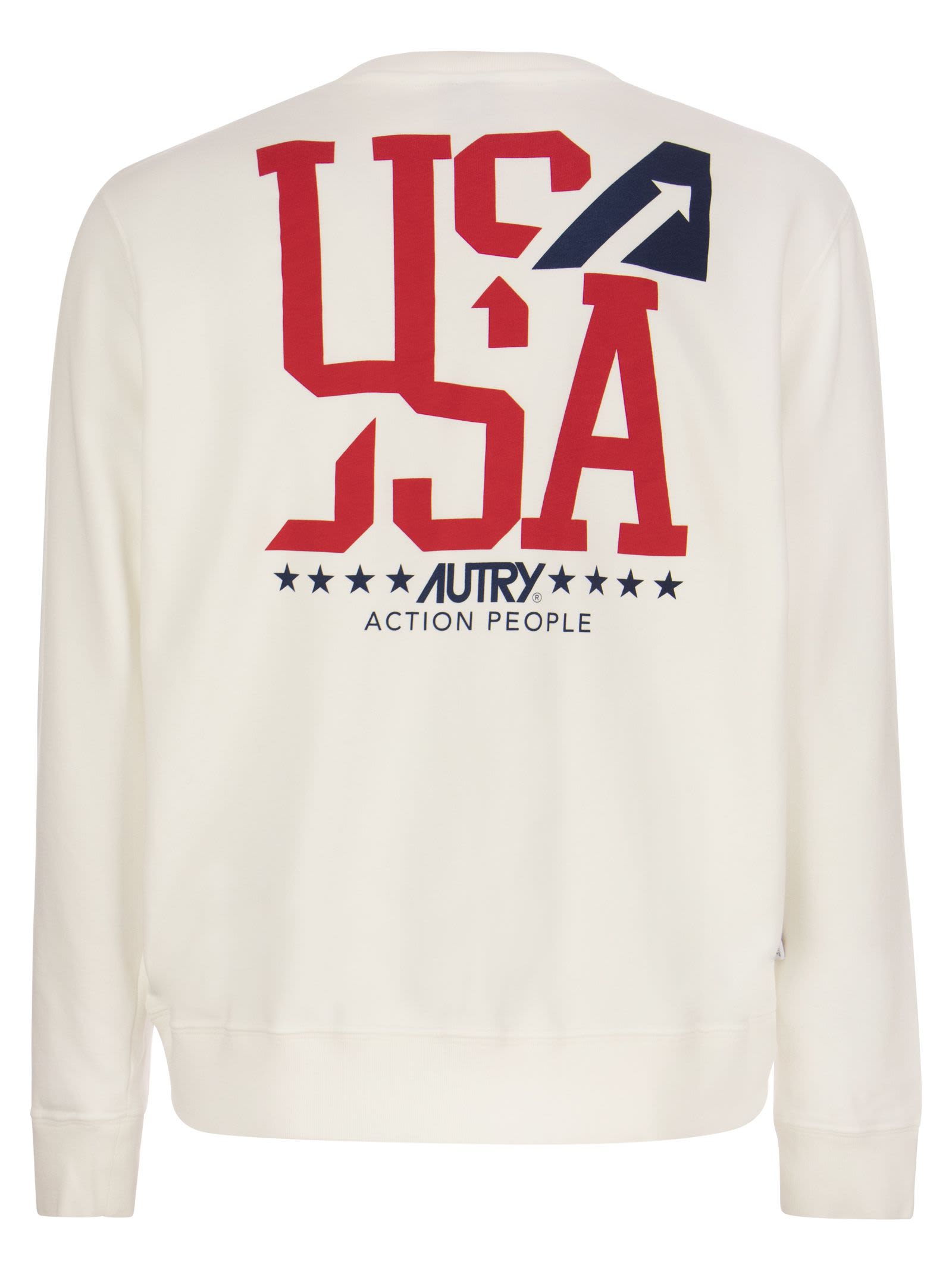 Shop Autry Iconic Action Sweatshirt In White
