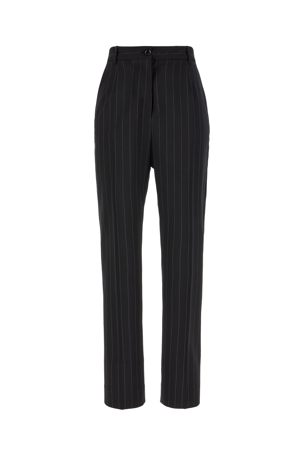 Shop Dolce & Gabbana Embroidered Stretch Wool Pants In Nerogessato