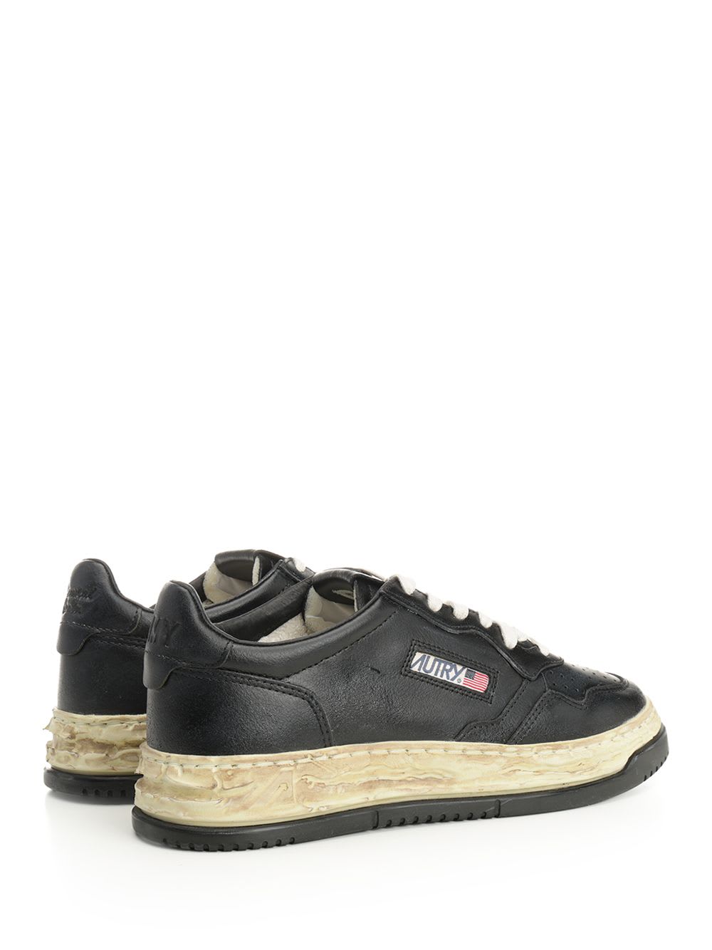 Autry Medalist Low Vintage X Mihara Yasuhiro Black Sneakers With Handcrafted Sole In Leather Man In Black
