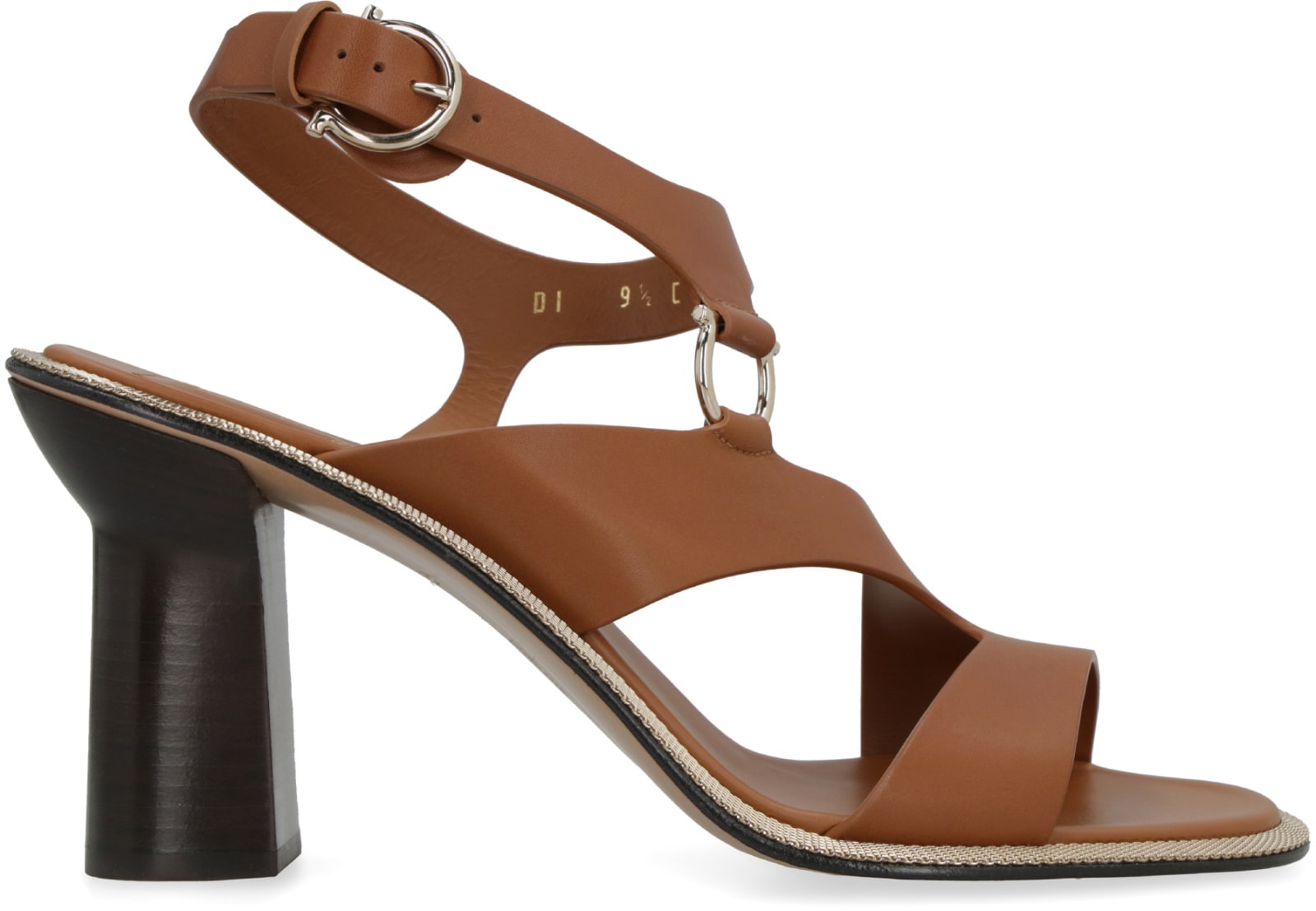 Shop Ferragamo Heeled Leather Sandals In Brown