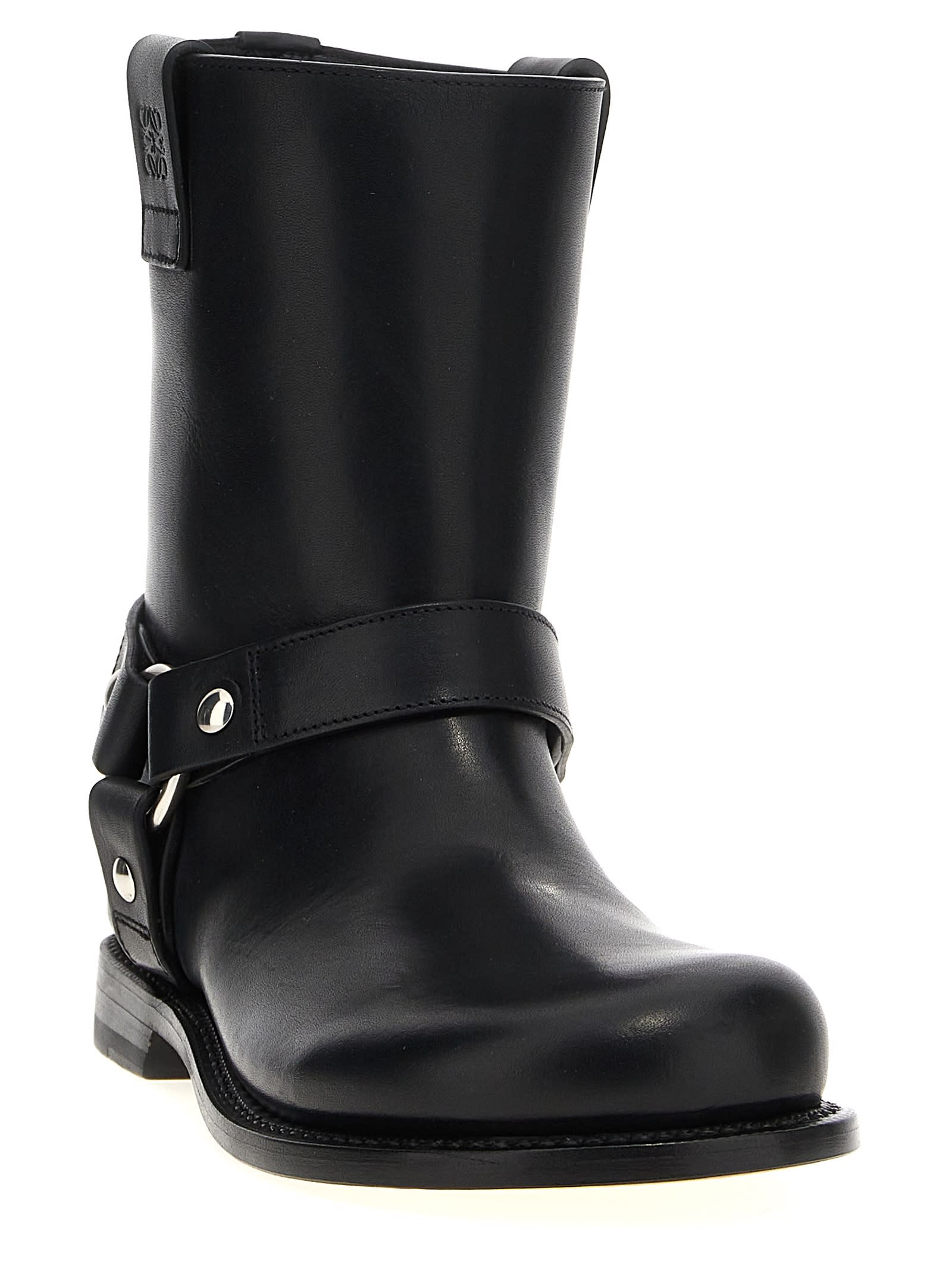 LOEWE CAMPO BIKER ANKLE BOOTS 