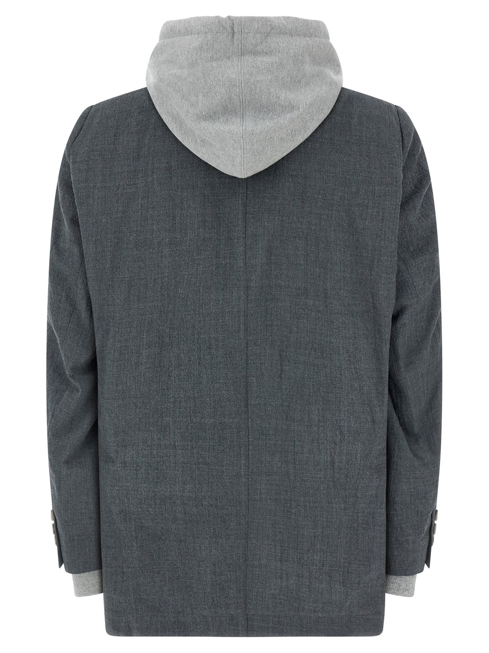 Miharayasuhiro Triple Layered Wool Blazer In Gray