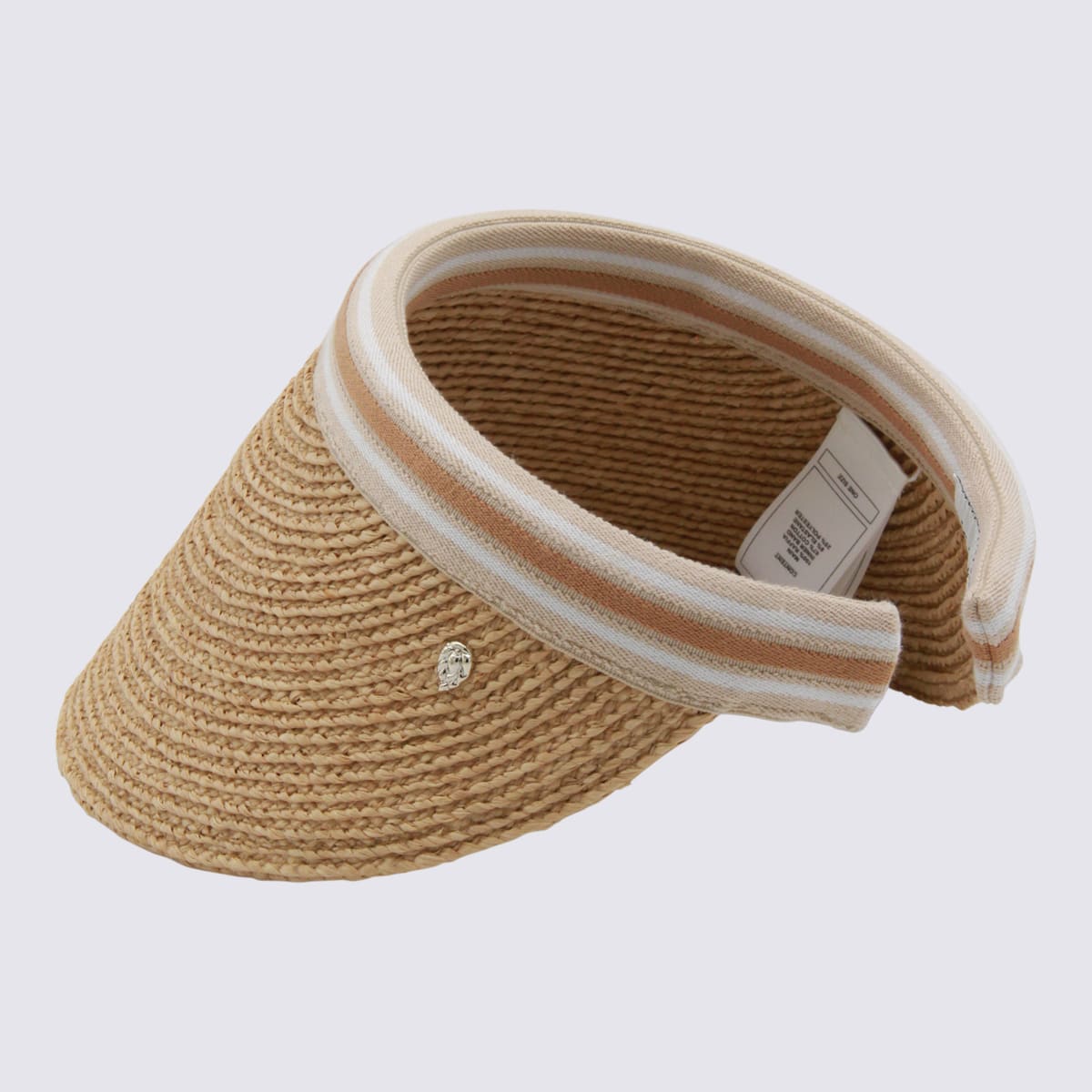 Helen Kaminski Striped Band Wide Brim Woven Hat In Brown