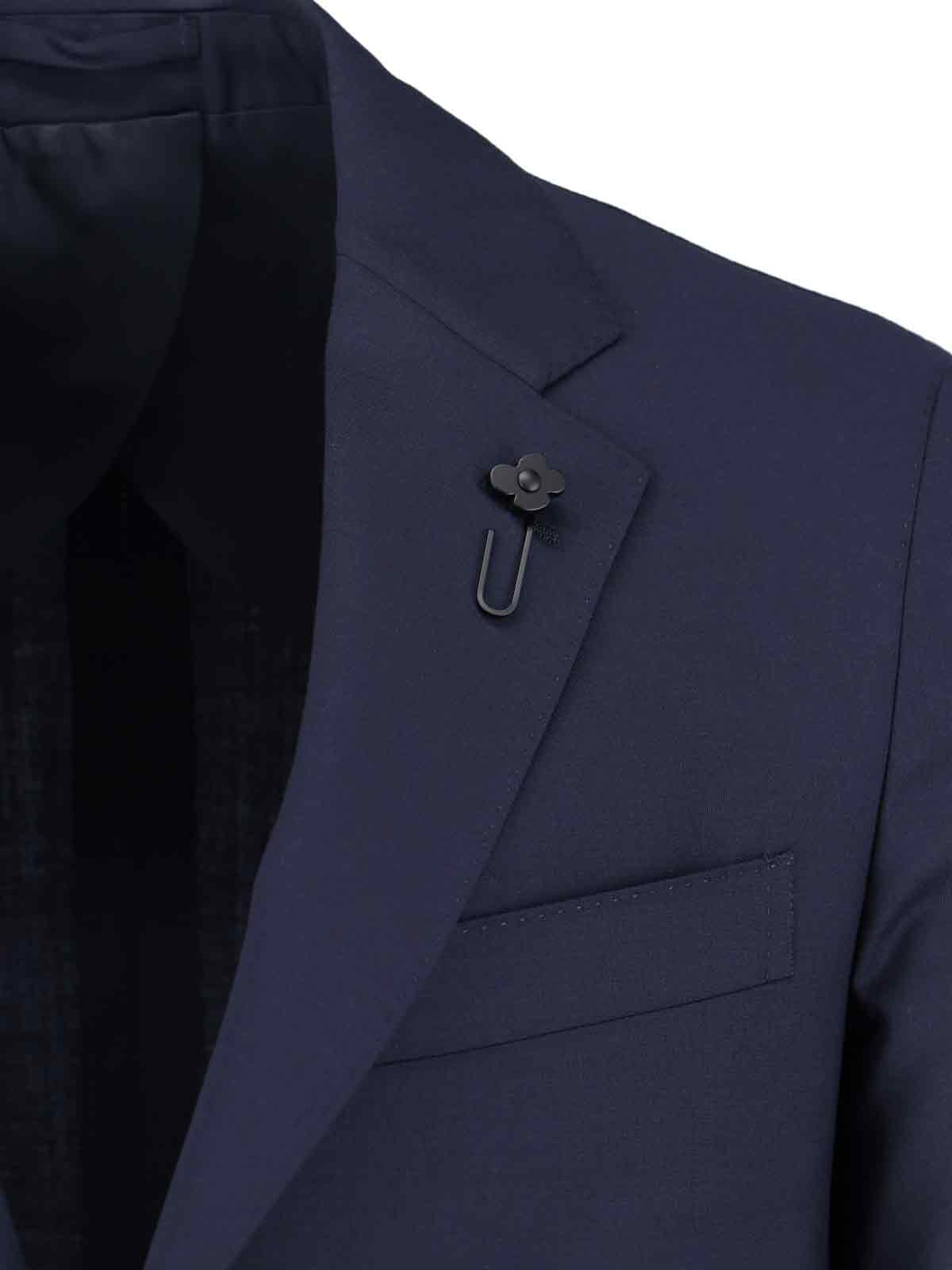 Lardini Tailored Two-button Blazer And Slim-fit Trousers Set In Blue