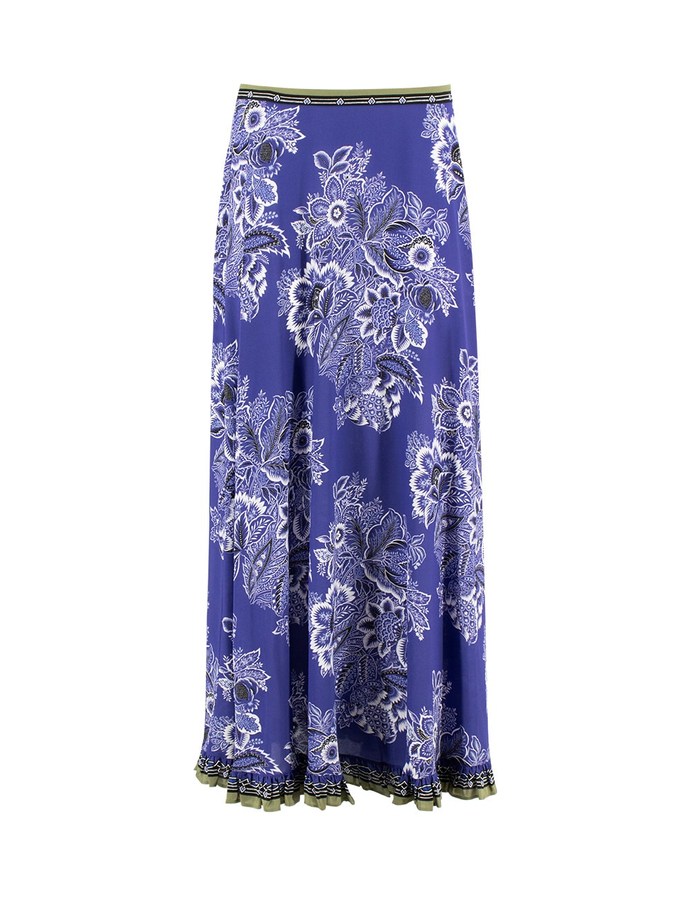 Shop Etro Skirt In Print On Blue Base