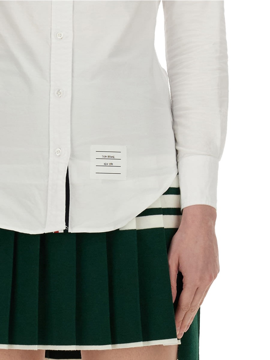 Shop Thom Browne Shirt With Logo In White