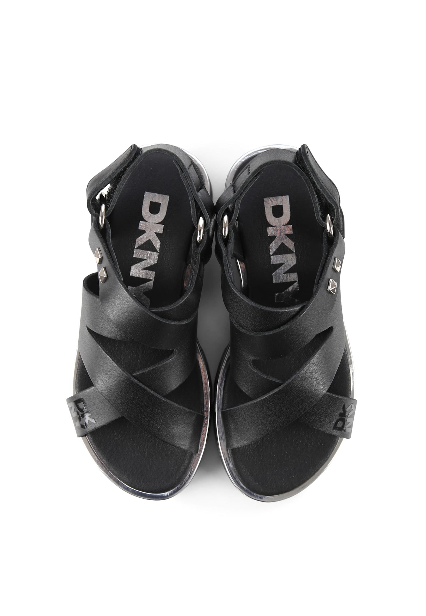 Dkny Black Sandals For Girl With Studs
