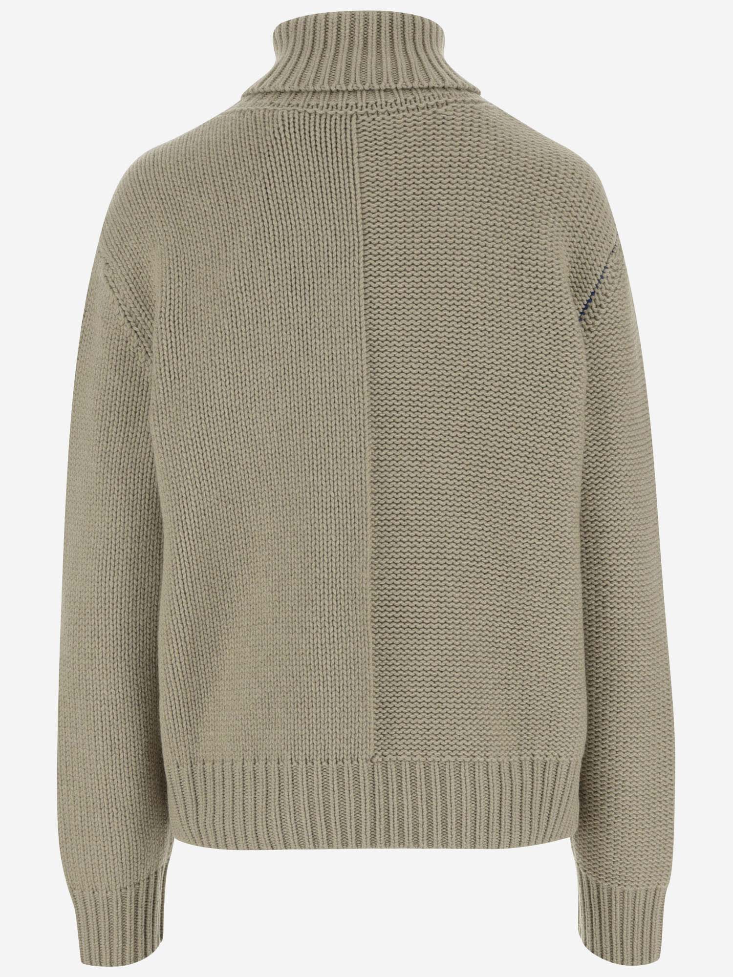 Shop Burberry Cashmere Pullover With Ekd In Hunter