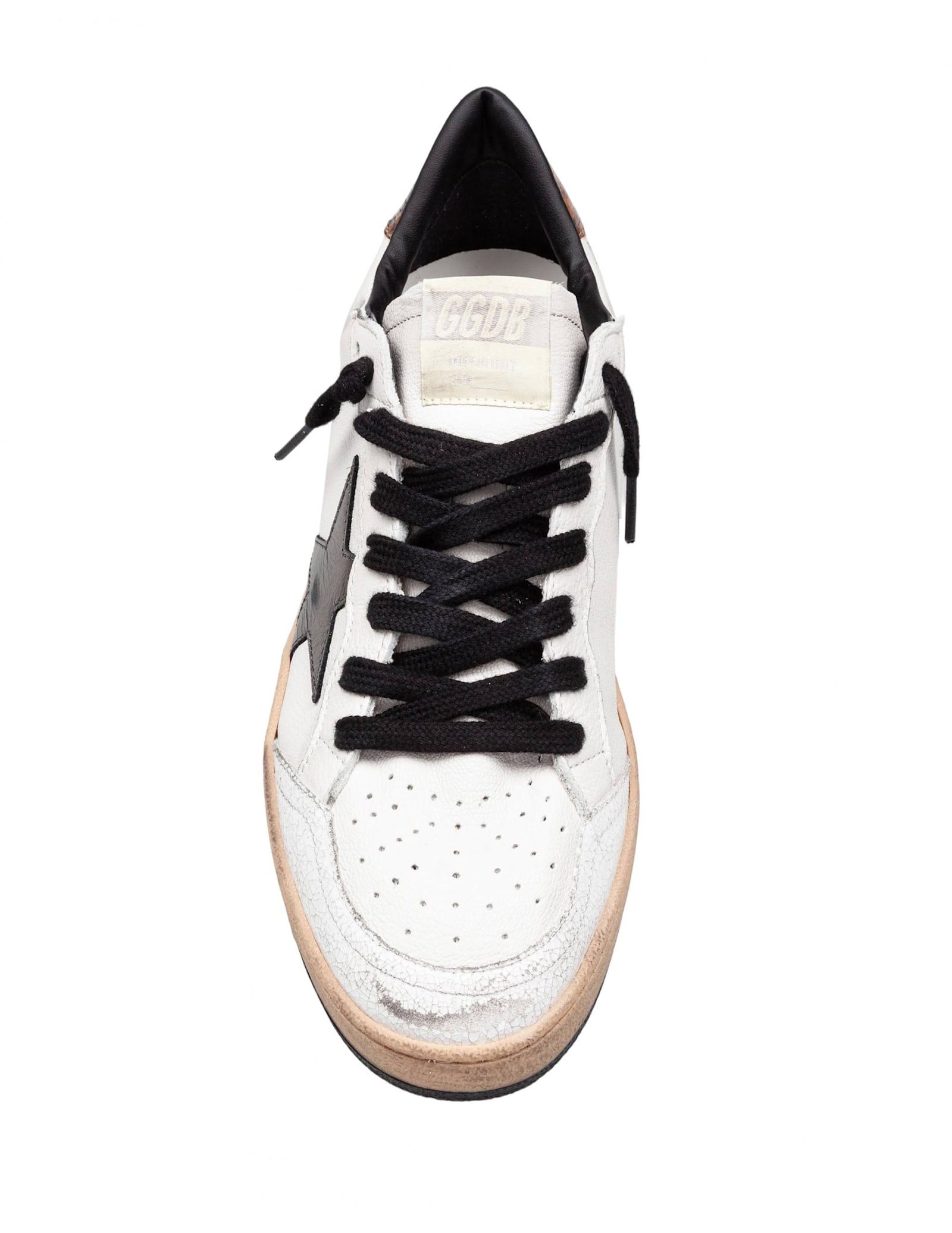 Golden Goose Ball Star White Leather Sneakers In Gray