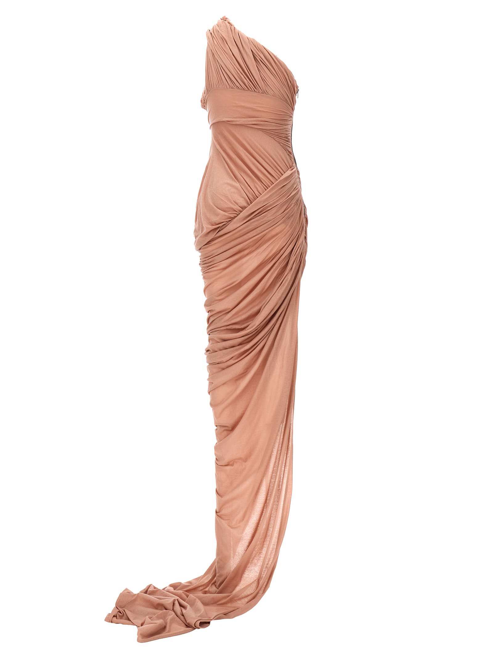 Shop Rick Owens Lido Draped Long Dress In Pink